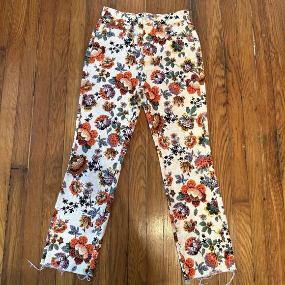 Anthropologie x Pilcro Floral Jeans The Cigarette Slim Straight Size 28 - Picture 4 of 11